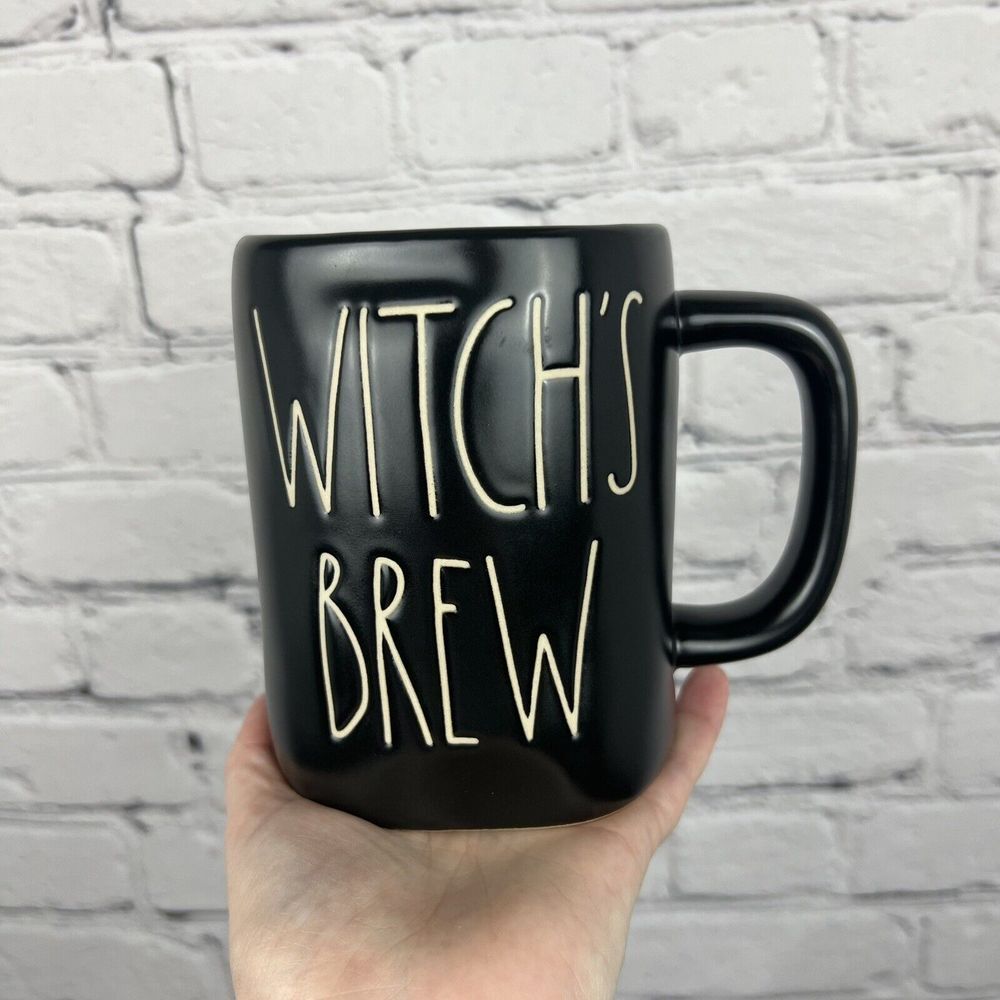Rae Dunn WITCHS BREW Black White Mug Artisan Collection Halloween Ceramic New